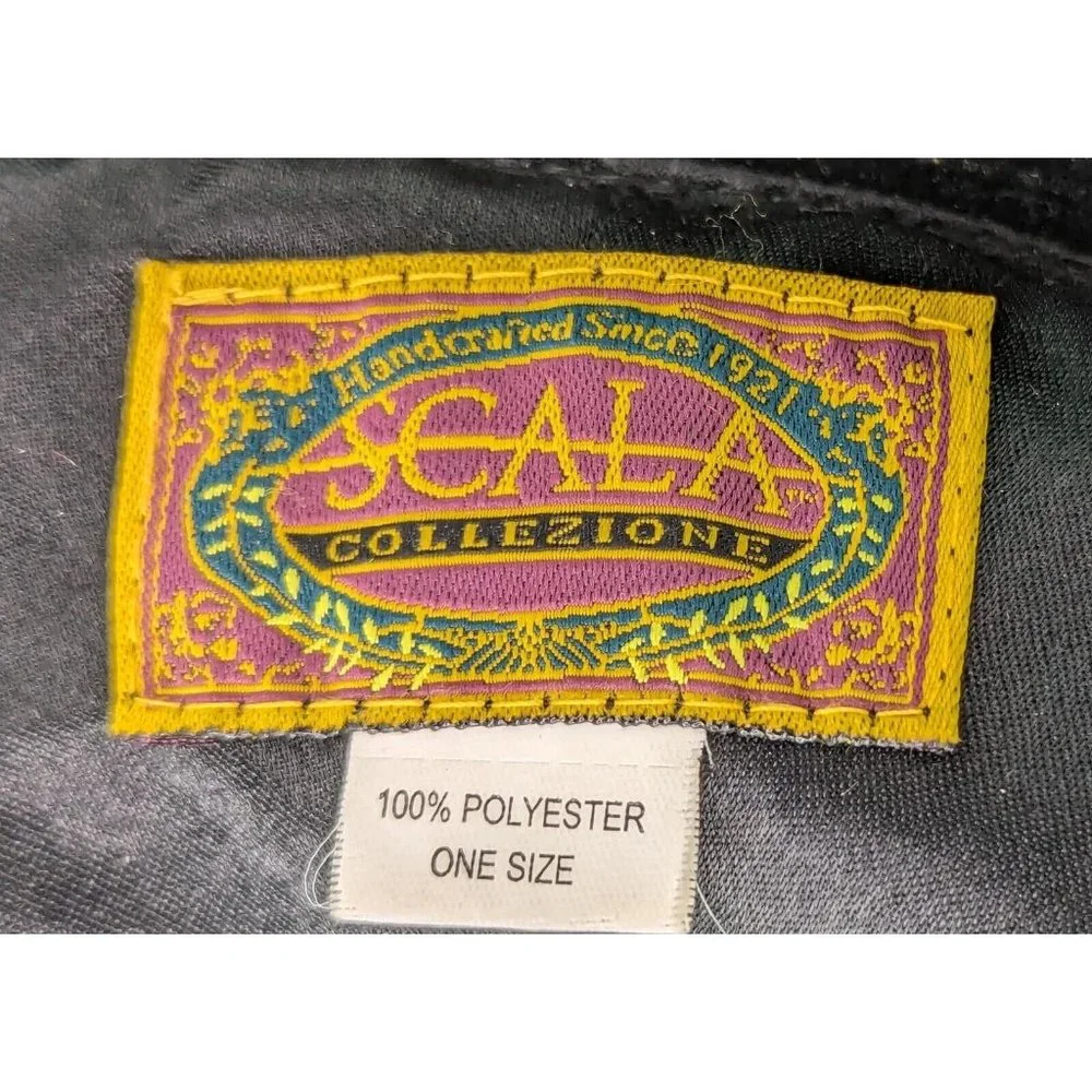 Scala Black Floral Velvet Hat - Picture 4 of 4
